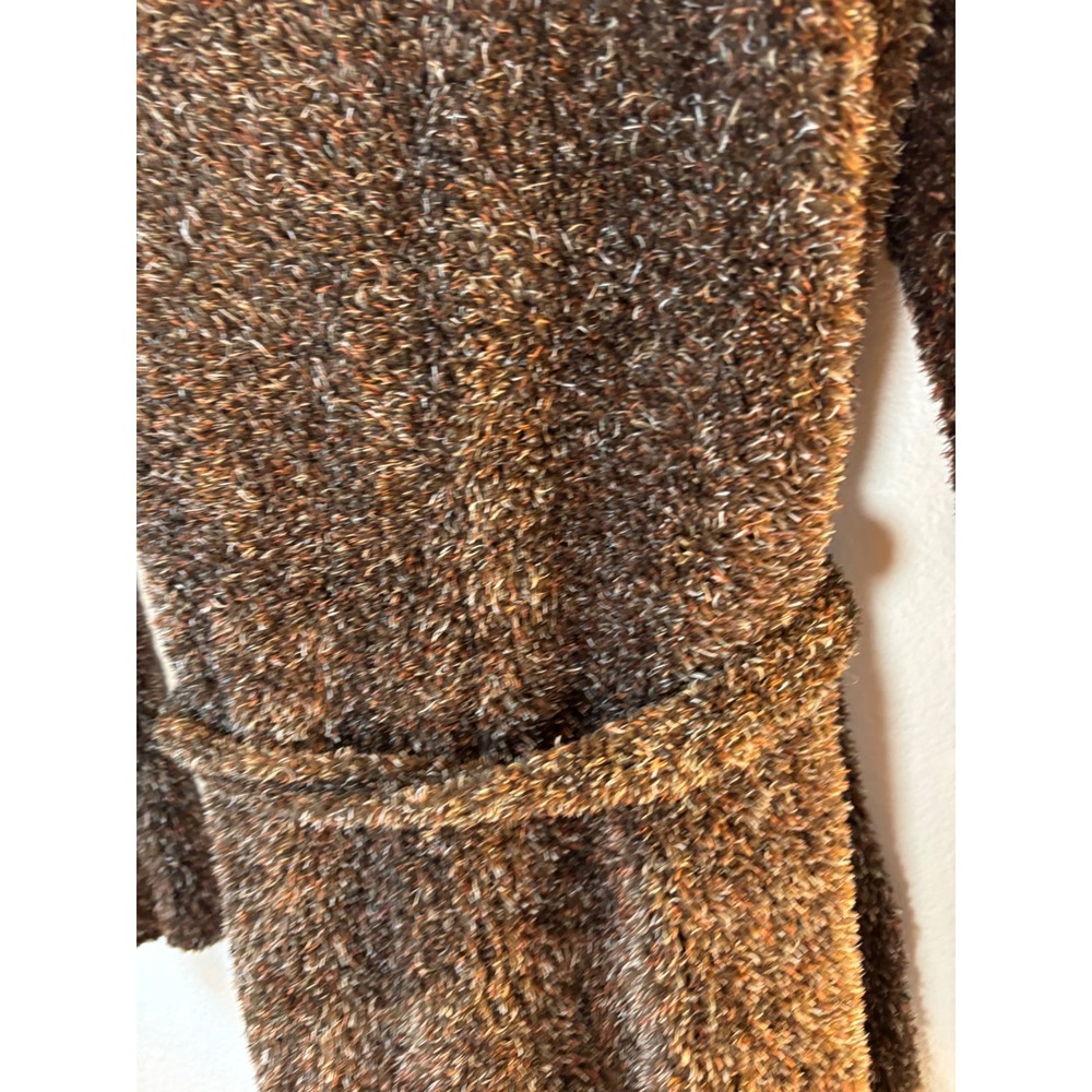 White Stag Woodland Brown Fuzzy Eyelash Knit Belted Cardigan Sweater Large - Picture 3 of 7
